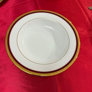 CHARTER CLUB GRAND BUFFET CLASSIC GOLD RED 4 PIECES 9 1/8" SOUP BOWL